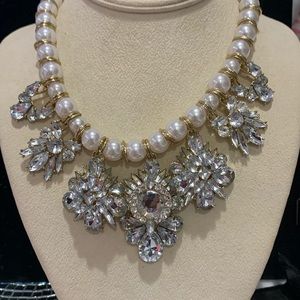 Pearl and Crystal Statement Necklace Set-Boutique